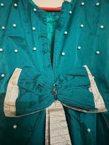 Girls Gown | Green Dress with Pearls