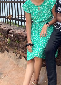 Green Floral Print Dress