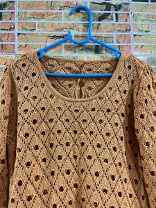 orange crochet top