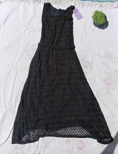 Black Formal Long Dress Golden Black Giltter Streacy