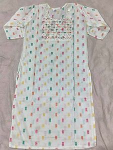 White Embroidered Kurti - XXL