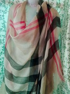 Auntentic Burberry Silk/Cashmere Giant Scarf