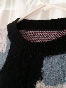 Korean Soft And Cute Patchy Sweater