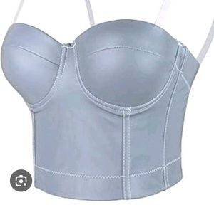 Very Beautiful Aster Denim Bustier Crop Top