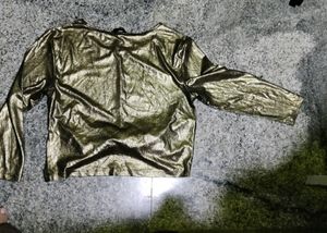 Max Golden Glittery Crop Top