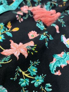 Floral Black Frock For 8-10 Year Old Girls