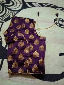 Purple &amp; Gold Patterned Blouse