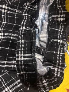 Trendy Plaid Mini Skirt &amp; Satin top(NO COINS)