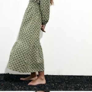 Zara Limited Edition Printed Bohemian Midi Dress