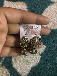 Gold Jhumka Earrings