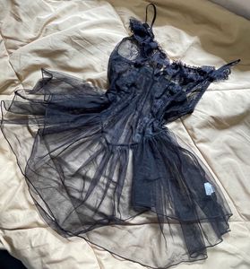 Black Lace &amp; Mesh Babydoll Lingerie