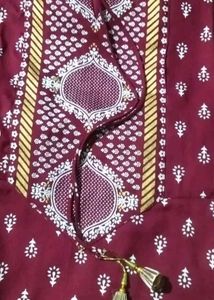 Maroon Printed Kurta Set