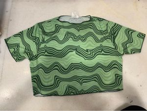 Green Swirl Print Top