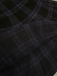 checked black and blue skirt