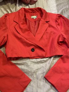 Red Cropped Blazer❤️🎯 Super Trendy And Cute 🥰🥰