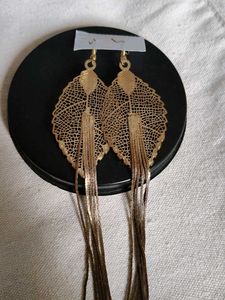 Gold Leaf Dangle Earrings