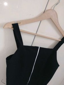 Black Tank Top with White Stripe