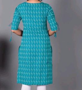Full Sleeves Blue Colour Kurti ,Size - M