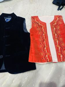 combo of jacket pants shirts ethnic wear