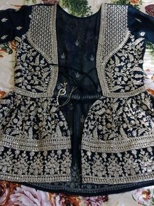Gorgeous Navy Blue Embroidered Outfit