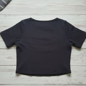 Black Square Neck Crop Top