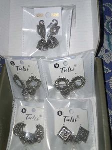 Tulsi Silver Earrings Bundle