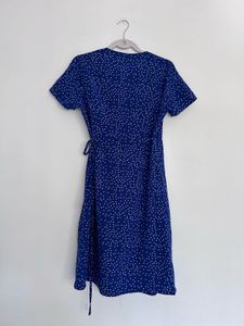 Blue Polka Dot Wrap Dress