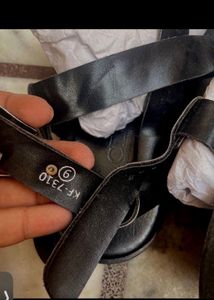 Mr CL All Black Sandals Unused And Super Fine Qua