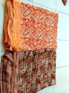 Elegant Orange Patterned Saree
