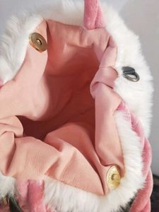 Plush Pink Handbag with Charm