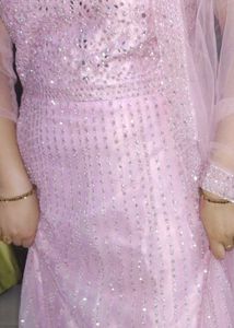 Gorgeous gown with mirror work front or back