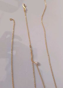 🌷 Dainty Dreams – Aesthetic Gold Chain Set 💫🩷