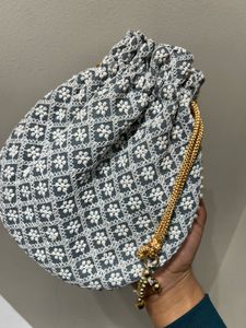 Embroidered Drawstring Potli Bag