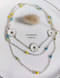Long Chain Wrap Around Daisy Necklace