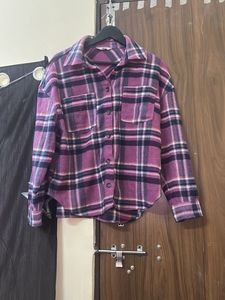 Purple Plaid Flannel Shirt