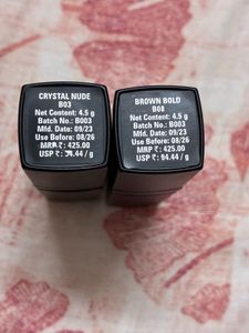 Used Lipsticks Brown And Pink Matte