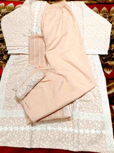 Peach Colour 3 Piece Kurta Sets With AfghaniSalwar