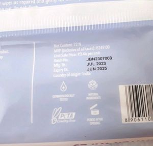 Baby Water Wipes 72 Q.