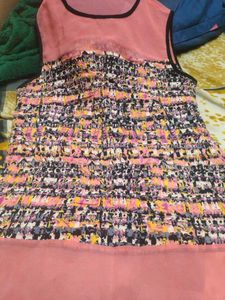 Pink And Black Colour Used Kurti