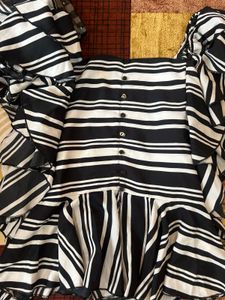 Striped Ruffle Sleeve Top