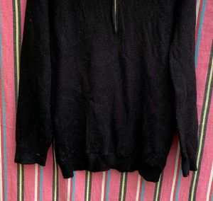polham orignal BlackHalf-Zip Sweater