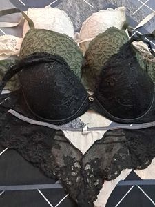 combo Of Four Imported Fabric Bra N Panty