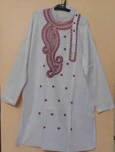 White Colour Pure Cotton Punjabi Like New Size 42