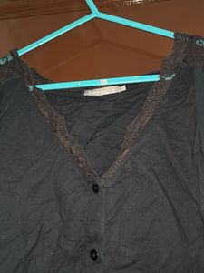 Black Lace Detail Top