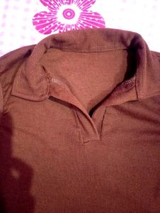 Brown Sleeveless T-Shirt