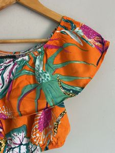 Tropical Print Crop Top
