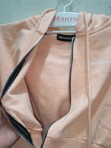 Peach Cropped Hoodie