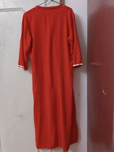 Libas Women Red Yoke Pattern Kurta
