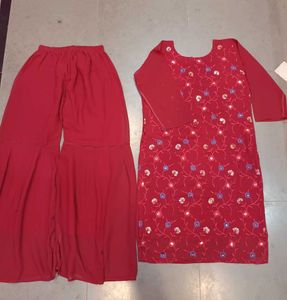 Red Embroidered Salwar Kameez