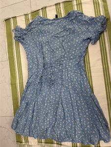 Blue Floral Button-Down Dress